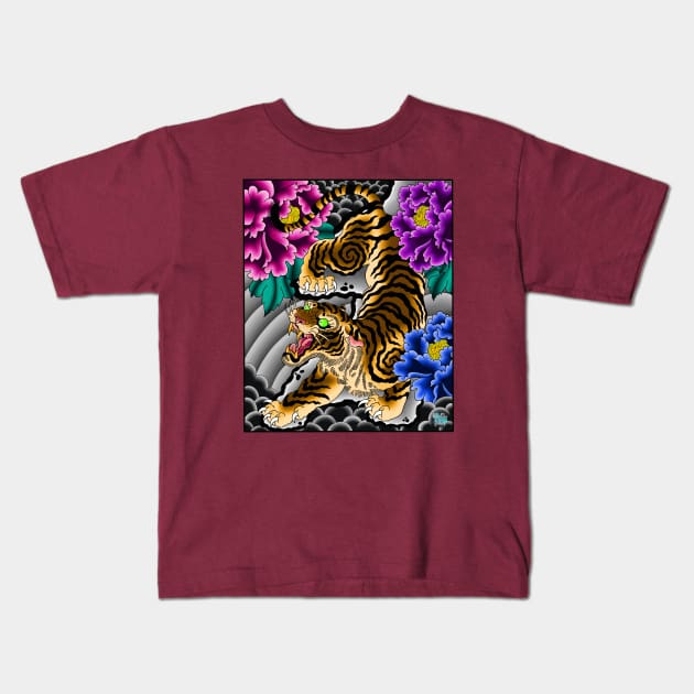 Tiger Inside Kids T-Shirt by ColorMix Studios